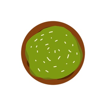 A green avocado on a white plate vector
