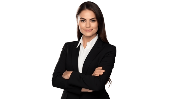 Happy and Confident Corporate Woman on Transparent, Career and Leadership png