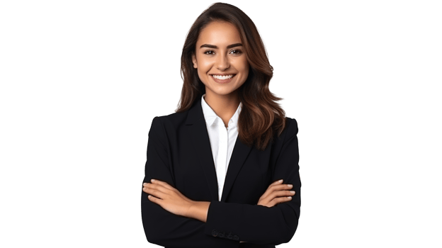 Successful Young Female Entrepreneur Isolated on Transparent png