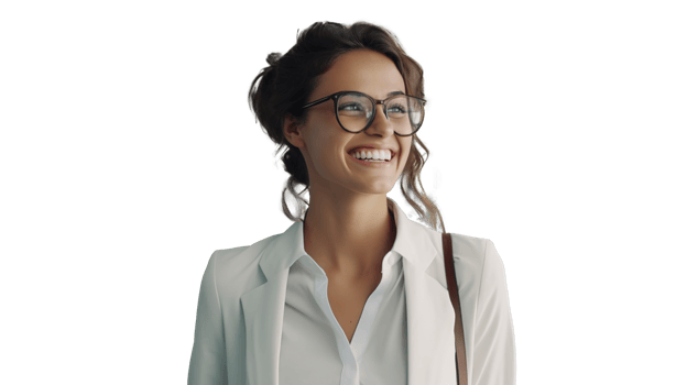 Young Happy Cheerful Professional Businesswoman on Transparent Background png