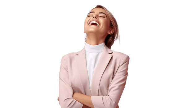 Successful Businesswoman Rejoicing Isolated on Transparent png