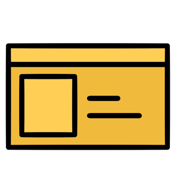 A yellow card with a black border png