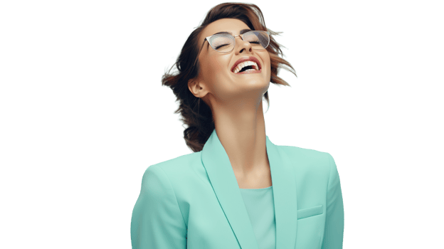 Happy Professional Woman Cheering on Transparent png