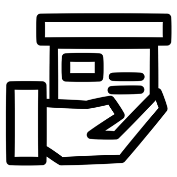 A hand holding a paper document icon png