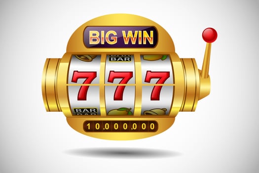 Big win slots machine casino. Illustration vector