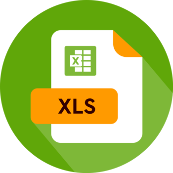 Xls File Extension Icon Cinnabar And Orange Color Circular Icon png