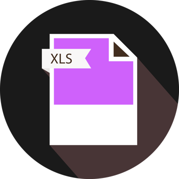 Modern Xls File Format Icon And Black Shadow Circular Shape png