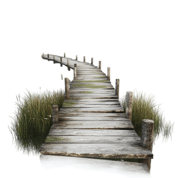 Wooden Stair Pathway with Grass png