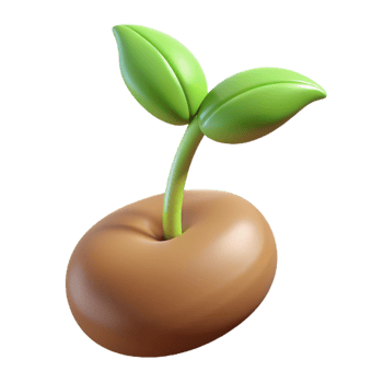 beautiful vintage A single, sprouting seed, macro photography, soft lighting 4K png