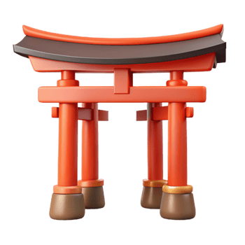 elegant classic A Shinto shrine, bright red torii gate, serene forest setting, peaceful, spiritual style detailed png