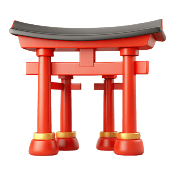 beautiful classic A Shinto shrine, bright red torii gate, serene forest setting, peaceful, spiritual style original png