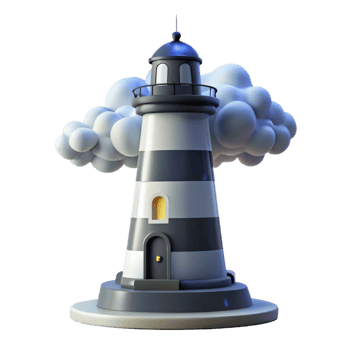 beautiful artistic A towering lighthouse, stark white against a stormy sky, dramatic lightning, dramatic and isolated style detailed png