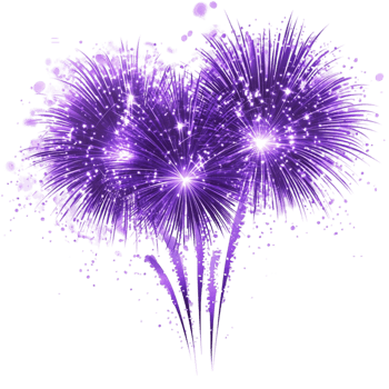 Purple Sparkling Fireworks Explosion Bright Festive Light Effect for Celebrations and Events png