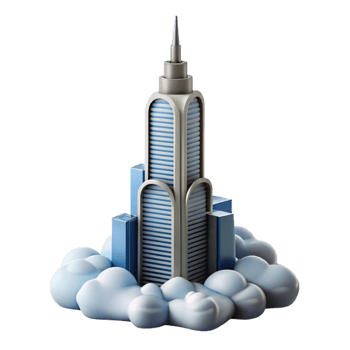magnificent classic A single, towering skyscraper piercing the clouds, minimalist design, futuristic architecture, high quality png