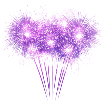 Magical Purple Fireworks with Sparkling Glow png