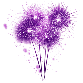 Magical Purple Fireworks with Sparkling Lights png
