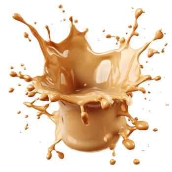 Splashing Caramel Coffee Explosion with Realistic Liquid Motion png