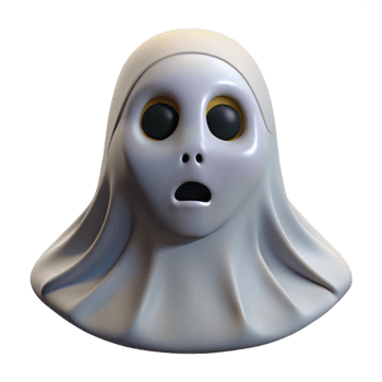 vibrant artistic Portrait of a ghost with translucent skin and sorrowful eyes, dimly lit, horror style original png