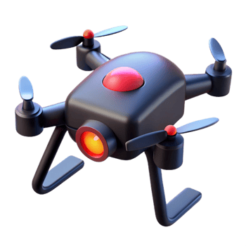 serene vintage A Solitary Drone Hovering Against a professional png