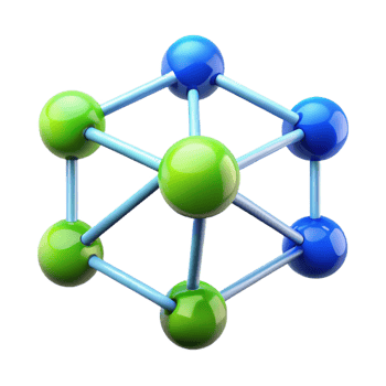 beautiful minimalist A network of interconnected nodes, pulsating with energy, in shades of electric blue and neon green genuine png
