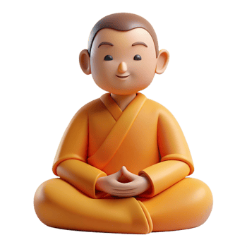 magnificent creative Portrait of a serene monk meditating, soft, diffused light, minimalist style, detailed png