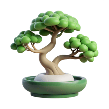 impressive abstract A bonsai tree, perfectly sculpted and serene, in a minimalist, Zen style high resolution png