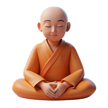 extraordinary creative Portrait of a serene monk in meditation, soft natural lighting, minimalist style exclusive png