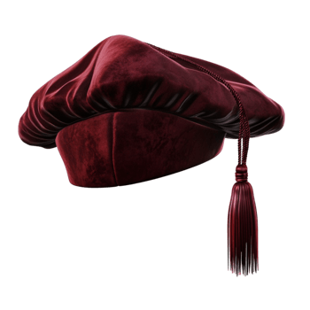 Red graduation cap with tassel on academic success celebration png