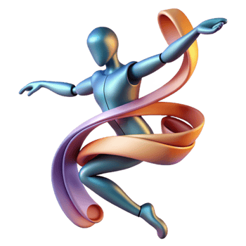 beautiful traditional An abstract representation of dance, depicted through flowing lines and dynamic poses, kinetic art style genuine png