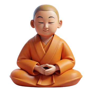 wonderful vintage Portrait of a serene monk in meditation, soft natural lighting, minimalist style high quality png