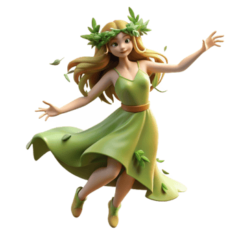 dramatic artistic A forest nymph dancing in a sun-dappled glade, soft and dreamy lighting, pre-Raphaelite style original png