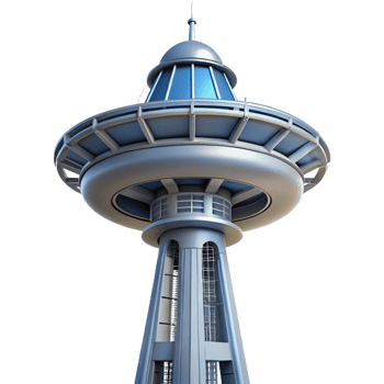 serene abstract A space elevator, stretching into the sky, futuristic, technological style high resolution png