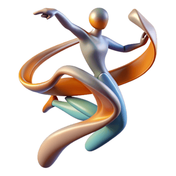 stunning modern An abstract representation of dance, depicted through flowing lines and dynamic poses, kinetic art style authentic png
