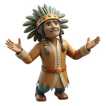 dramatic minimalist A wise Native American shaman performing a rain dance, wearing a feathered headdress, realistic style, natural lighting, 4K png