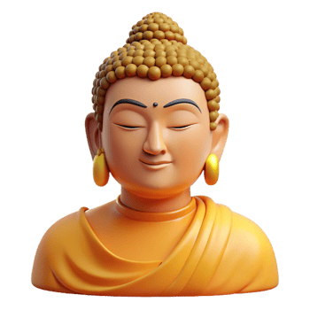 vibrant artistic Portrait of a serene Buddha with a peaceful expression, soft, golden lighting, spiritual art style original png