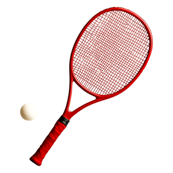 Red Tennis Racket with White Ball on Isolated Background png