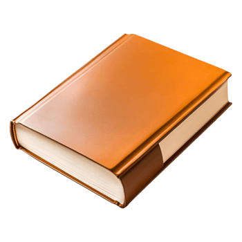 Brown leather-bound book on with golden edges png