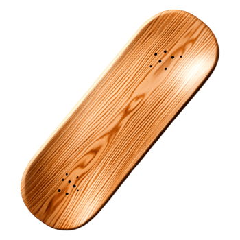 Wooden Skateboard Deck with Natural Grain Pattern and Texture png