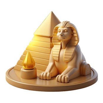 serene modern A Regal Sphinx Guarding a Pyramid original png