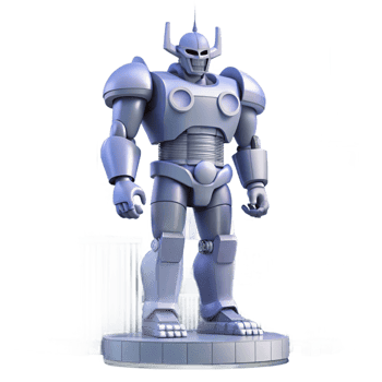 wonderful minimalist A colossal statue of a robot, futuristic cityscape in the background, epic scale, science fiction illustration genuine png