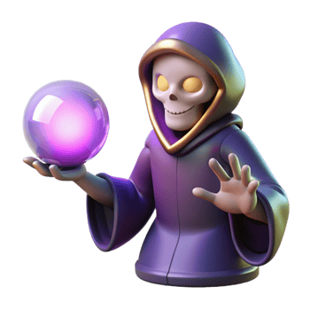 dramatic contemporary A mysterious sorcerer conjuring a phantom from a crystal ball, dim candlelight, occult style high resolution png
