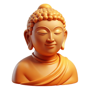 magnificent modern Portrait of a serene Buddha with closed eyes and a peaceful expression, soft golden light, spiritual art style original png