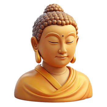 extraordinary creative Portrait of a serene Buddha with closed eyes and a peaceful expression, soft golden light, spiritual art style original png