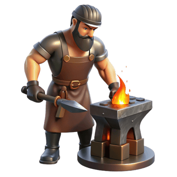 impressive artistic An Imposing Cyclops Blacksmith Forging professional png