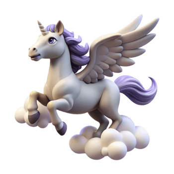 stunning vintage A pegasus flying through a cloudy sky, ethereal and graceful, romanticism style exclusive png
