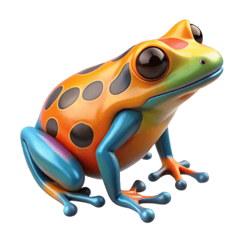 dramatic vintage A colorful poison dart frog, vibrant colors, macro photography, professional png