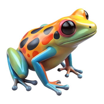 beautiful abstract A colorful poison dart frog, vibrant colors, macro photography, high resolution png