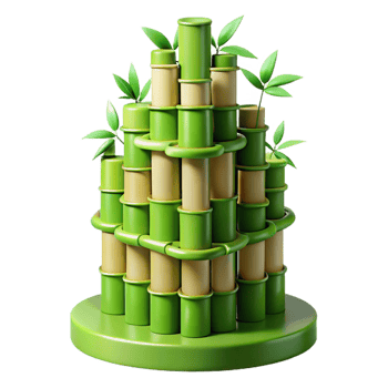 elegant creative Bamboo skyscraper, sustainable design, lush green facade, soft natural light, eco-friendly, authentic png