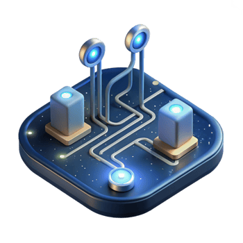 extraordinary modern A single, glowing circuit board floating in space, intricate pathways illuminated by starlight, photorealistic style original png