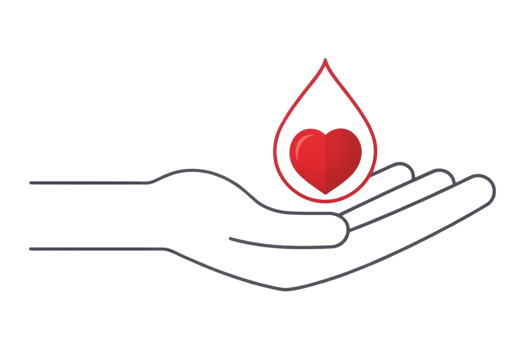 Hand donating blood health charity supports communities png
